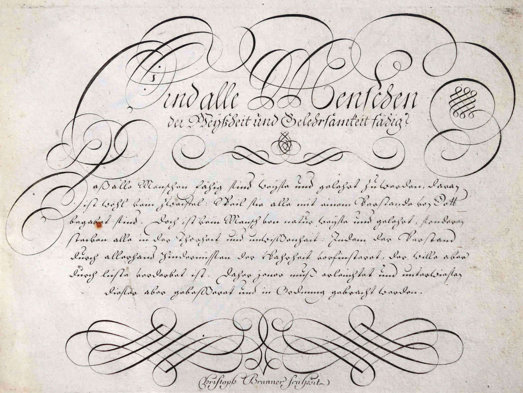 Image of 1729. ‘Kurrent’ ou cursive allemande (modèle gravé)