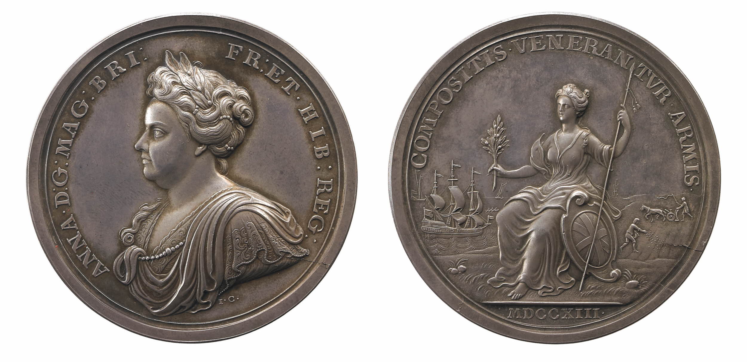 Image of Médaille de la paix d'Utrecht. Anne.