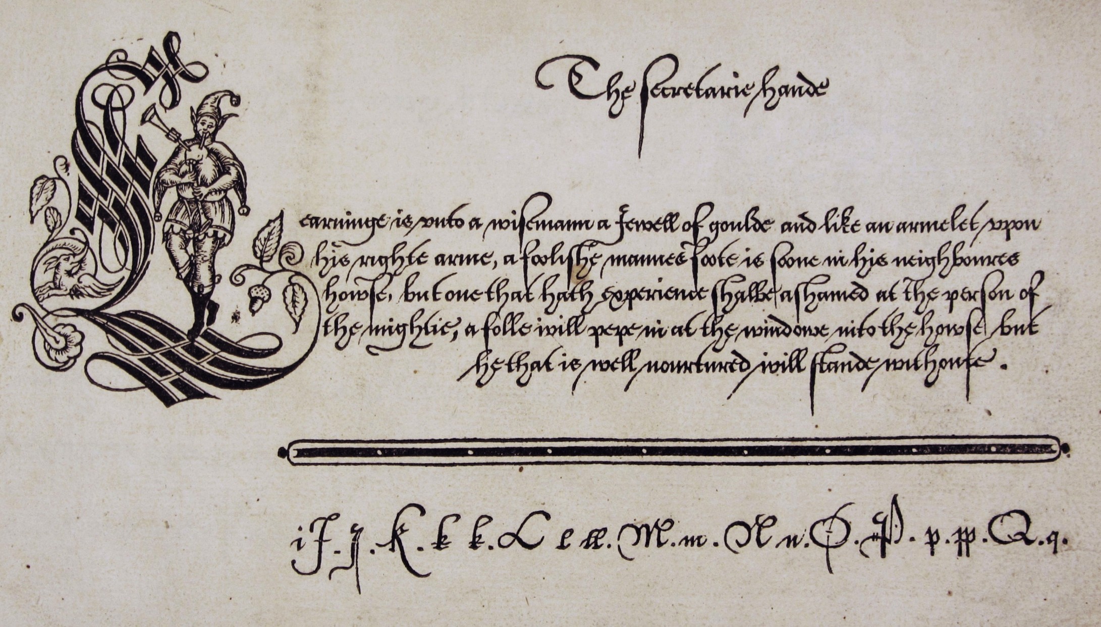 Image of 1570. The Secretary Hand (modèle gravé)