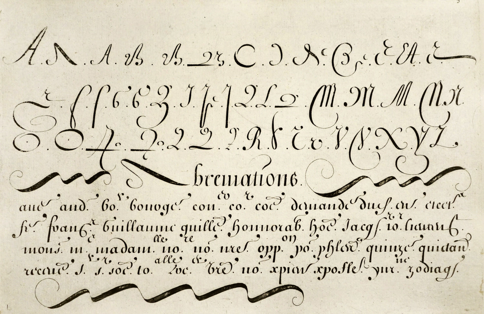 Image of Alphabet majuscule et abréviations françaises (modèle gravé, 1626)