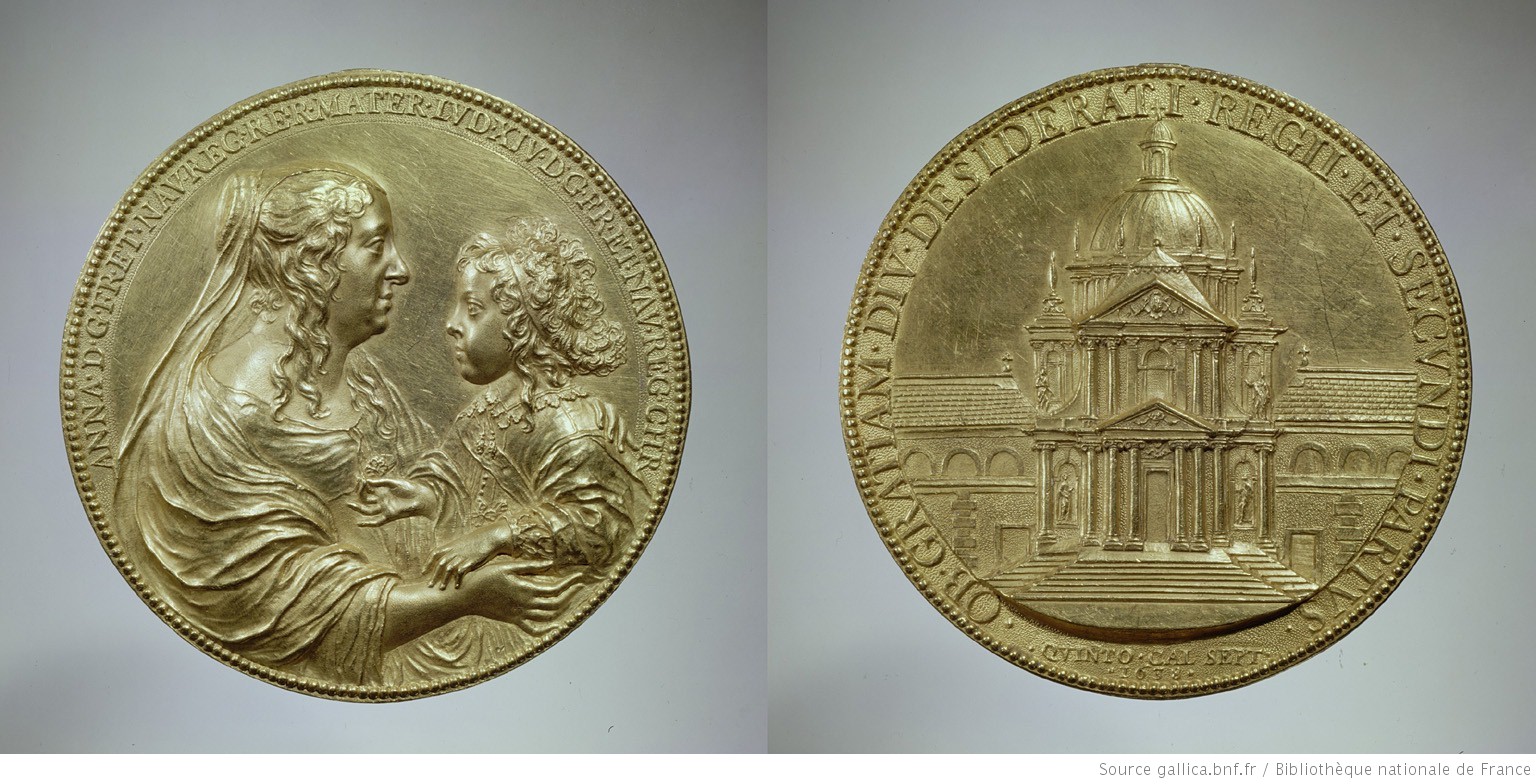 Image of Médaille commémorant la fondation du Val-de-Grâce à Paris.