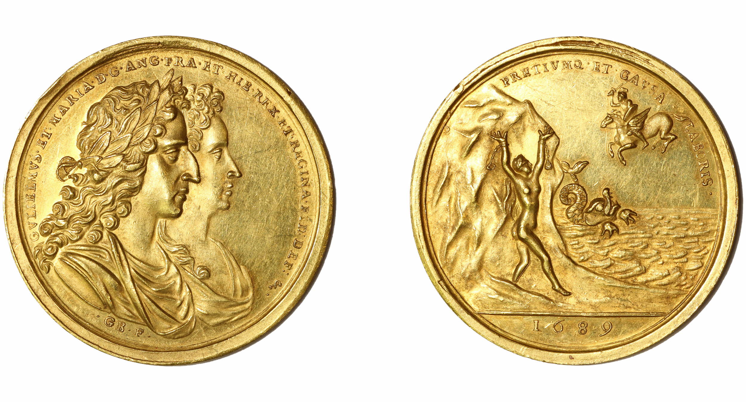 Image of Médaille sur la Glorieuse Révolution. Guillaume III et Marie II.